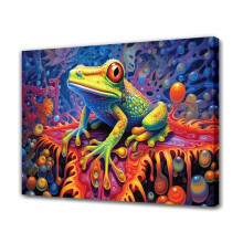 Colorful Frog Canvas Poster 12x18 inch Frame-style