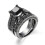 Jacenvly women's vintage black engagement ring set 2-piece 1