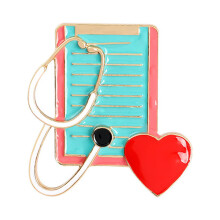 Cartoon Heartbeat Brooch Red Accessory 1 Piece