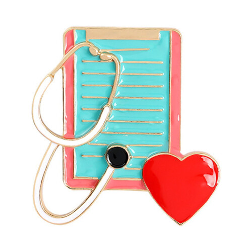 Cartoon Heartbeat Brooch Red Accessory 1 Piece