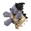 Pet Hat and Cape Set Adjustable Color Block Design 1