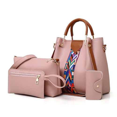 Women's Retro Print Shoulder Bag 4 Pieces