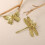 Brass drawer pull knob gold 2 pcs 4