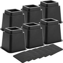 Bed Furniture Risers Black 5 Inch 6 Pack 3000 Lbs