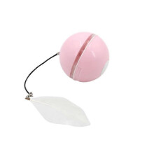 (Pink) Automatic LED Intelligent Cat Ball, Interactive Cat Toys Ball with LED Light