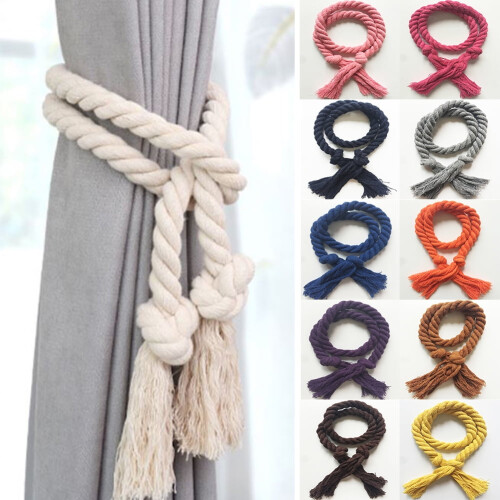 Limei curtain tiebacks rope 2 pack natural cotton light 2