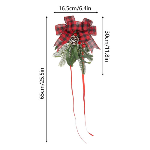 Artificial Pine Garland with Red Bow 6 Feet 1