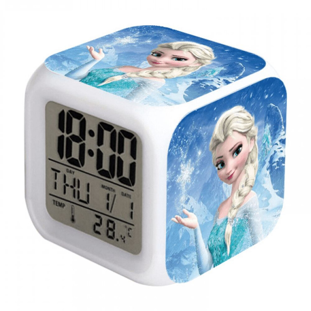 Digital Alarm Clock for Kids Frozen Pattern 7-Color LED