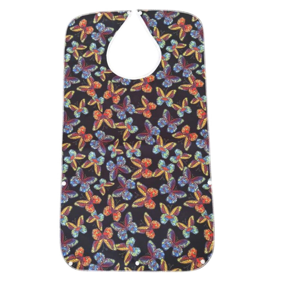 Adult bibs waterproof washable reusable with snap closure