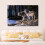 Two Wolves on River Bank Forest Wall Art Canvas Poster 8
