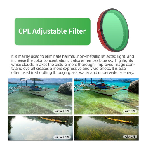 Lens Filter Set for DJI Action 5 Pro Osmo Action 4/3 CPL 2