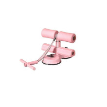 Ab Training Auxiliary Device,Portable Sit up Exercise Equipment for Abs Home Gym,Double suction cups double bar tension belt pink