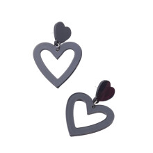 Heart Stud Earrings Acrylic Lightweight 1 Pair