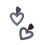 Heart Stud Earrings Acrylic Lightweight 1 Pair 1