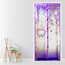 (Purple1 90x210cm) 90*210cm Anti Mosquito Anti-fly Door Curtain Magnetic Automatic Well Closed Door Curtain Screen Mesh
