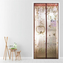 (Coffee1 90x210cm) 90*210cm Anti Mosquito Anti-fly Door Curtain Magnetic Automatic Well Closed Door Curtain Screen Mesh