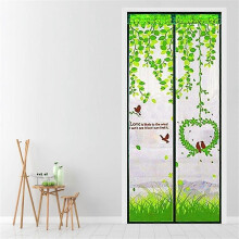 (Green1 90x210cm) 90*210cm Anti Mosquito Anti-fly Door Curtain Magnetic Automatic Well Closed Door Curtain Screen Mesh