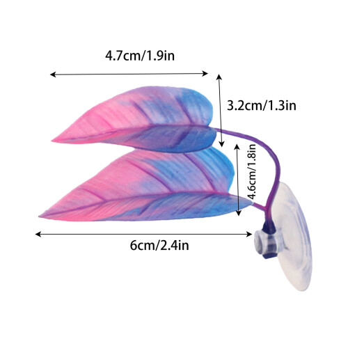 Aquarium Decor Leaves with Suction Cup 6 pcs 1