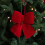 Christmas bow ornament red soft large 1 piece 3
