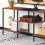 TV Stand 50 inch Rustic Brown 3-Tier with Storage 4