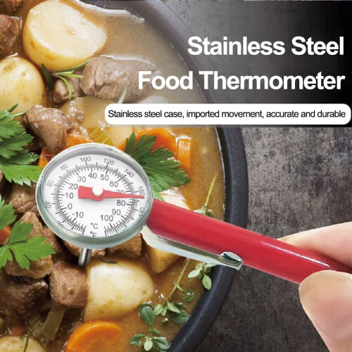 Rustfritt stål 210F 100C Kaffe Melk BBQ Kjøtt Mat Termometer Klipsbar 2