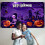 Fabric Banner Background with Pumpkin Bat Moon Theme for 4
