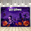 Fabric Banner Background with Pumpkin Bat Moon Theme for 5