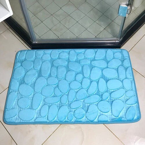 Cobblestone Embossed Bath Mat Non-slip Memory Foam 24x36 1