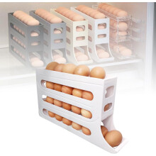 Egg Holder 4-Tier Stackable Transparent Fridge Tray