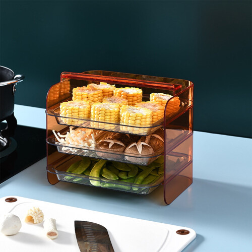 Kitchen Storage Rack with Transparent Drain Sheets