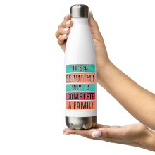 Stainless Steel Water Bottle Adoption Day White
