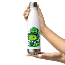 Axolotl Saint Patrick's Day stainless steel water bottle