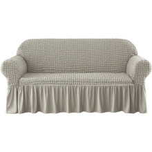 3D bubble lattice stretch sofa cover loveseat with skirt