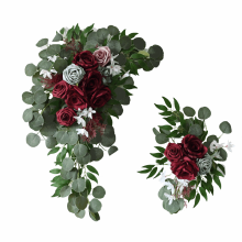 Wedding welcome sign with terracotta artificial flowers