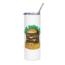 Funny hamburger lover slim tumbler white
