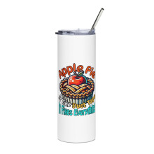 Pie Lover Skinny Slim Tumbler White