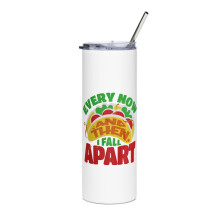 Funny Taco Skinny Tumbler White 20 oz