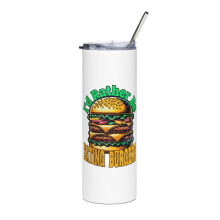 Hamburger Lover Skinny Tumbler White