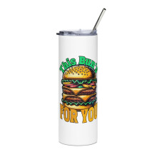 Hamburger-themed tumbler white 20 oz