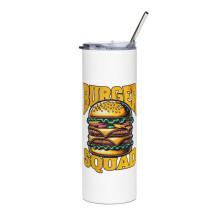 Burger Lover Skinny Tumbler White 20 oz
