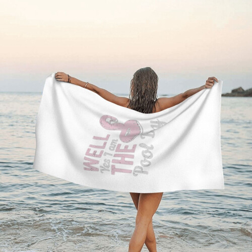 Toalha de praia engraçada de microfibra com estampa de menino da piscina, 76 x 152 cm (30 x 60 polegadas). 2