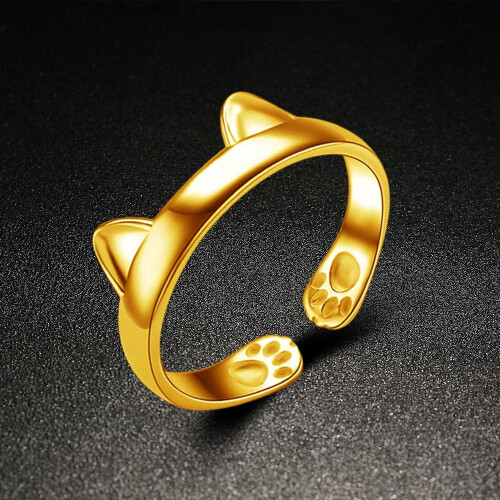 Jacenvly gold-plated ear cuff thumb ring, sterling silver,