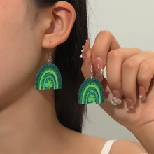 Green pendant earrings for women 1 pair