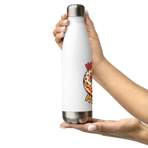 Donut Pun Stainless Steel Water Bottle White 2