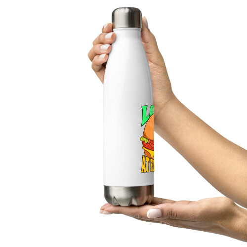 Burger Lover Stainless Steel Water Bottle White 2