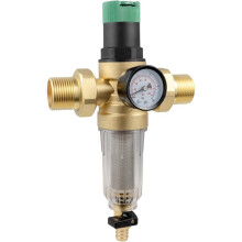 Wasserdruckregler 1" DN25, Wiederverwendbarer Wasserdruckregler mit Rückspülfilter und Manometer