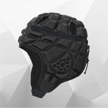 (m 6-11 years, Black) Rugby Helmet Soft Shell Helmet Goalkeeper Headgear Adjustable Rugby Helmet