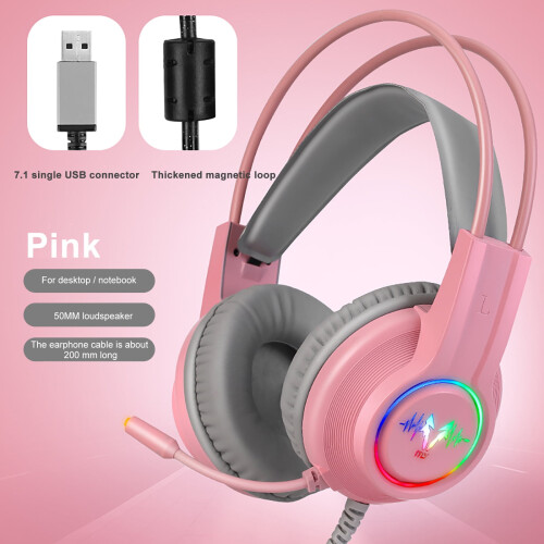 Jacenvly H200 Gaming Headset USB Over-Ear Stereo with Mic 2