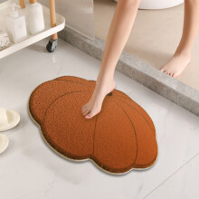 Halloween badkamermat met geluksthema, antislip pompoen badmat, geschikt voor douche, slaapkamer, keuken en woonkamer, 61 cm