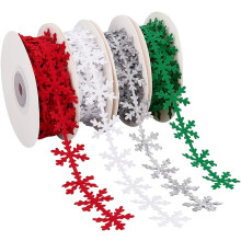 Christmas snowflake trim ribbon 1 inch x 22 yards 4 rolls